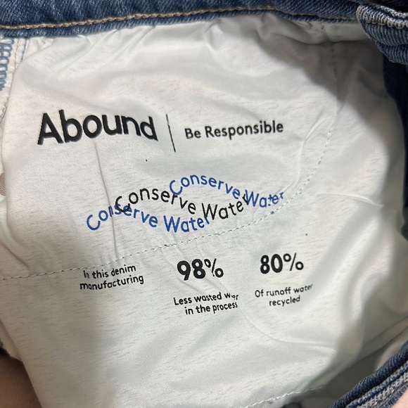 Abound Blue Jean Shorts High-Waisted Frayed Hem - Picture 6 of 8